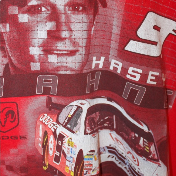 VTG y2k Red Kasey Kahne Long-Sleeve NASCAR Dodge Racing Graphic Tee - Men's XL - Picture 4 of 8
